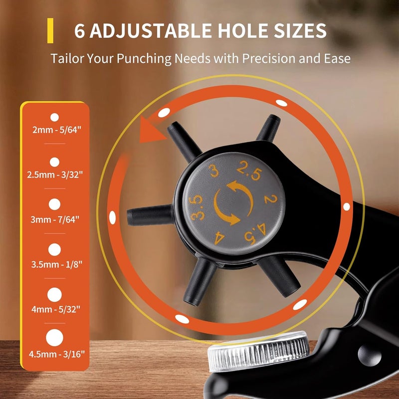 XOOL Upgraded Long Handle Leather Hole Punch Set, Punch Pliers with Effort-Saving Design, Ideal for Belts, Shoes, Saddles & DIY Leather Work - Image 2