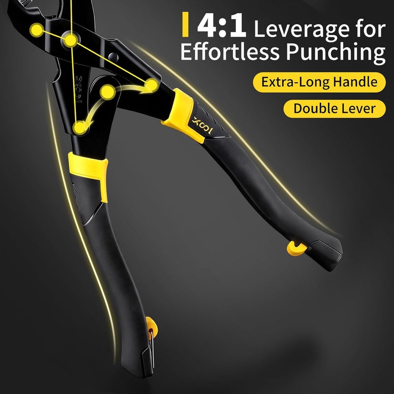 XOOL Upgraded Long Handle Leather Hole Punch Set, Punch Pliers with Effort-Saving Design, Ideal for Belts, Shoes, Saddles & DIY Leather Work - Image 3