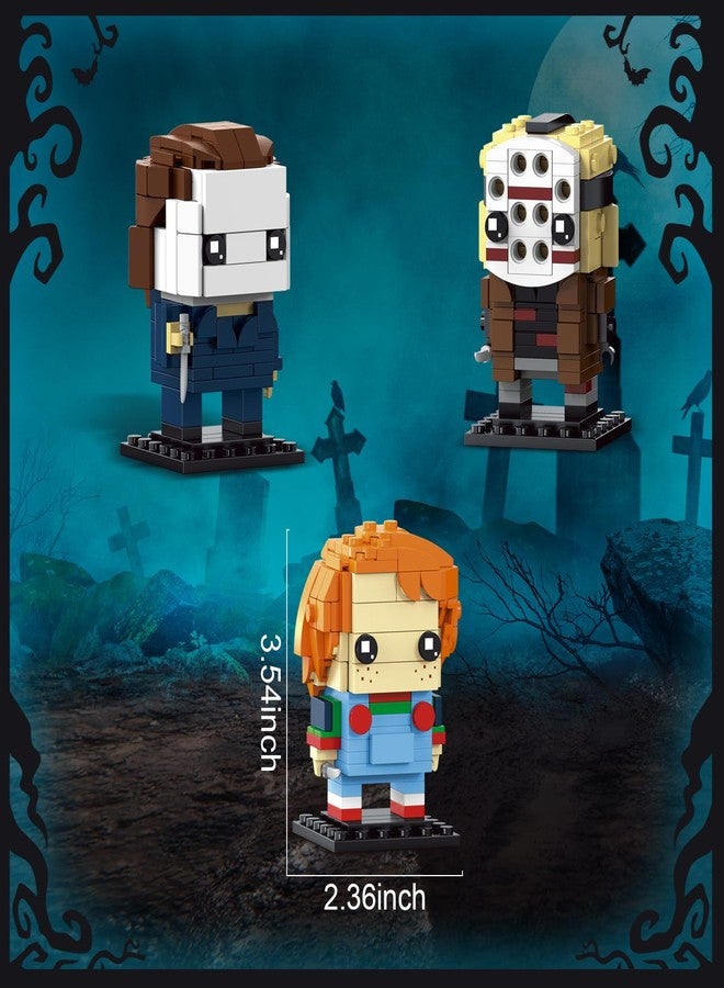 ENJBRICK Horror Movie Brick Action Figures Building Set, Scary Buildable Characters Collection, Spooky Halloween Desk Decor & Collectibles for Teens 483 Pcs - Image 5