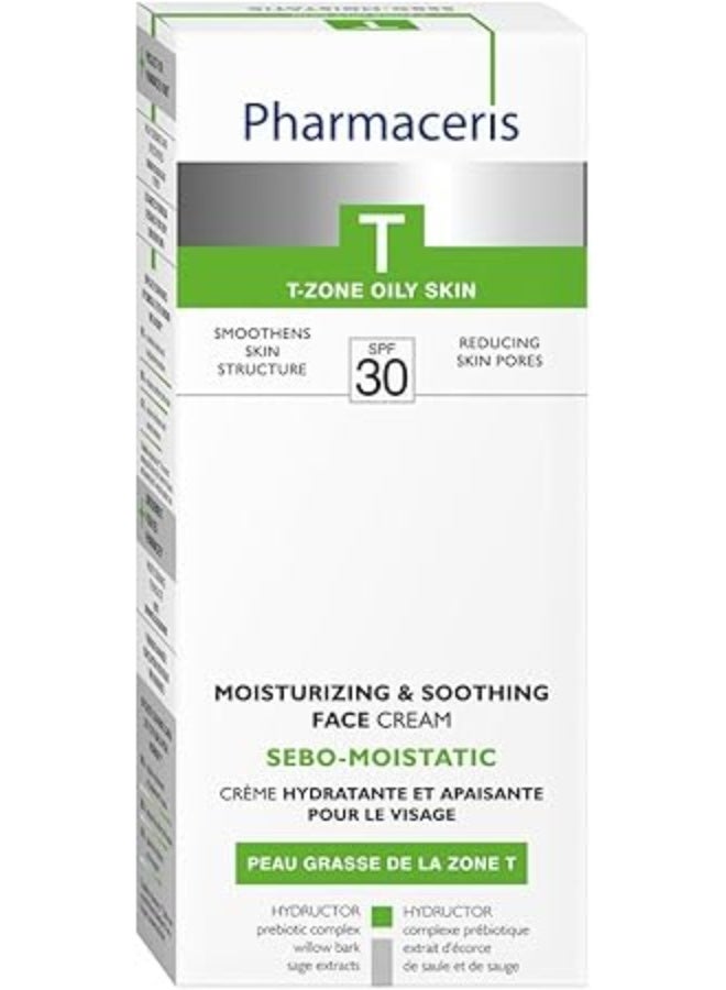 فارماسيريس كريم فارماسيريس تي سيبو مات-مويستاتيك بعامل حماية من الشمس 30، 50 مل - مرطب هيدروكتور بريبايوتيك المهدئ مع لحاء الصفصاف والمريمية للبشرة المتهيجة المعرضة لحب الشباب