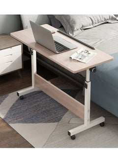 Mobile Standing Desk, Lifted Height Adjustable Bedside Laptop Desk Foldable Multifunctional Side Table Computer Desk with 4 Wheels for Bedroom Living Room Office Hospital Studio