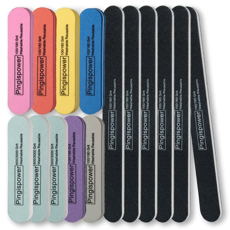 Pingispower Nail Files and Buffers 15 Pack Professional Reusable Nail File and Buffer Block for NaturalAcrylic Nails 100180 6003000 Grit Double Sided Nail Care Kit for Women Men Home Salon - Image 2