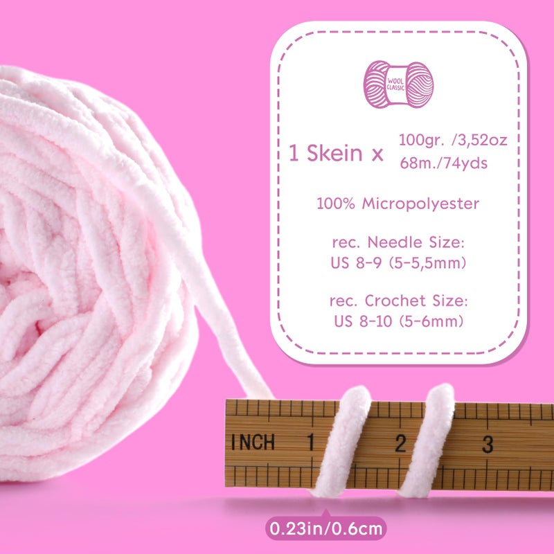 NDICANG Chunky Chenille Yarn for Crocheting, Fluffy Baby Blanket Yarn for Crochet Sweater Shawl Scarf Gloves, Super Soft Amigurumi Plush Yarn 74 yds/3.5 oz (Camel Color) - Image 2