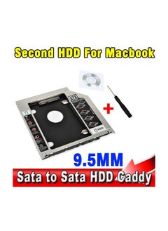 Keendex Kx1878 Second HDD Caddy 9.5mm SATA 2.5 Laptop HDD & SSD Hard Disk Drive ET-GDJ95 Silver & Black