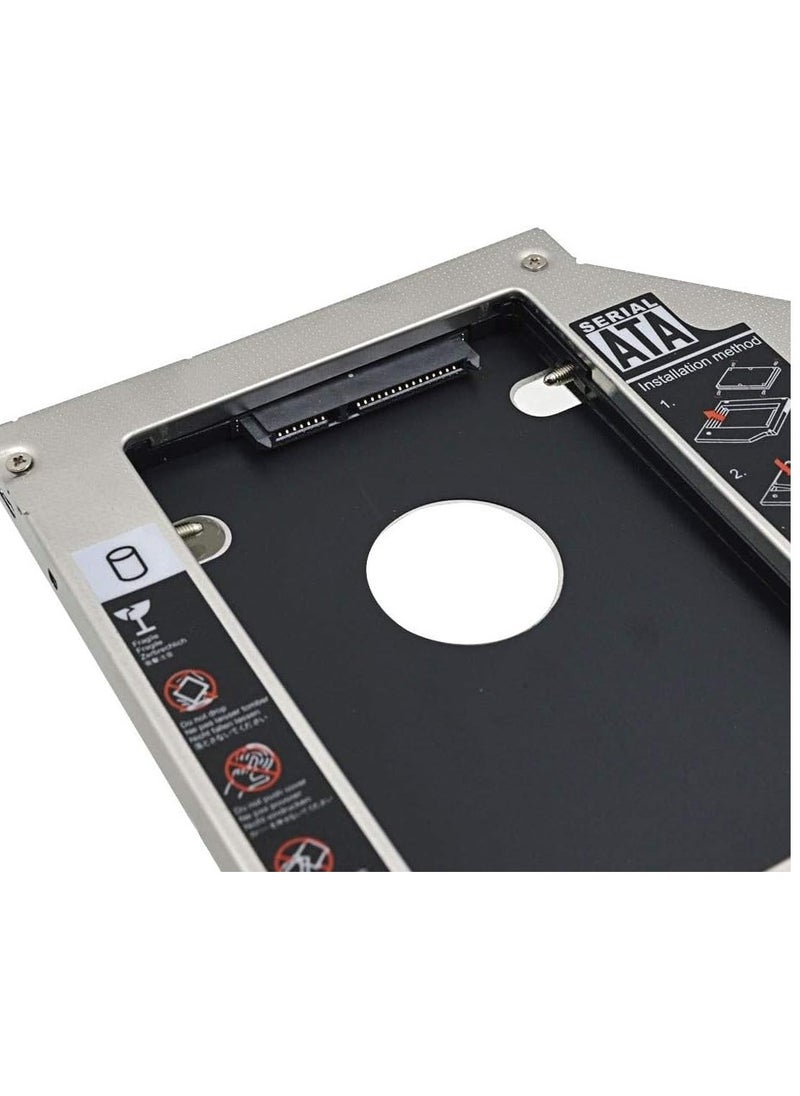 keendex - Keendex Kx1878 Second HDD Caddy 9.5mm SATA 2.5 Laptop HDD & SSD Hard Disk Drive ET-GDJ95 Silver & Black - Image 1