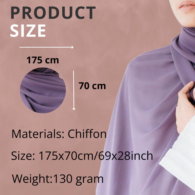 NOOR Chiffon Hijab Set for Women - Pack of 5 Lightweight Non-Slip Scarves, Premium Breathable Fabric, Elegant Draping for Everyday Wear, Versatile Styling, Gift-Ready Packaging (Mix Colors 7) - Image 3