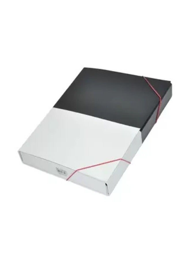 FIS PP Document Bag with Elastic Band, Black & White Color, F/S (210 x 330 mm) Size