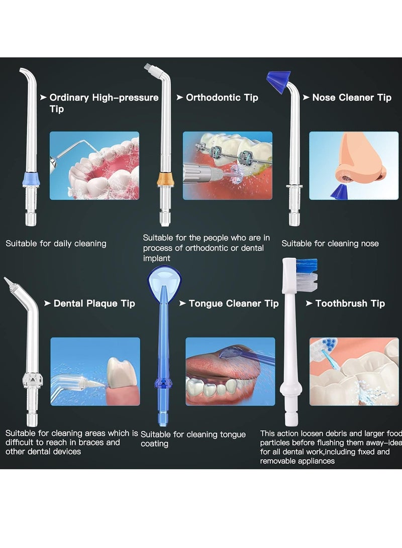 SPECTON Cordless Oral Irrigator Portable Rechargeable Dental Flossers with 5 Modes & 6 Tips with 300ml Water Tank for Home and Travel (Black) - Image 2