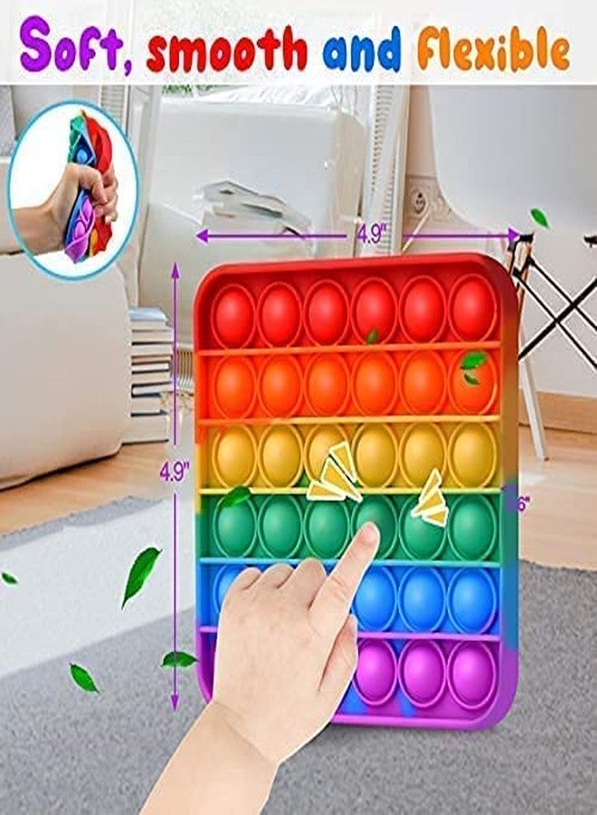 Genericc Rainbow Square Pop Push Bubble Popping It, Silicone Anxiety Relies and Stress Reliever Autism Learning Materials Gift for Kids Teens Adults - Image 2