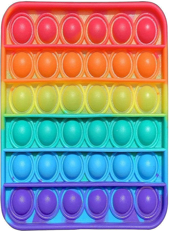 Genericc Rainbow Square Pop Push Bubble Popping It, Silicone Anxiety Relies and Stress Reliever Autism Learning Materials Gift for Kids Teens Adults - Image 1