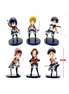 Trunkin Trunkin | Attack On Titanss AOT Action Figure (SetB) 9 Cms PVC Figure | Eren Jager Mikasa Levi Ackerman Armin Arlert Hanji Zoe Sasha Braus PVC Figures | Toys Anime Figurines 6Pcs  - Image 3