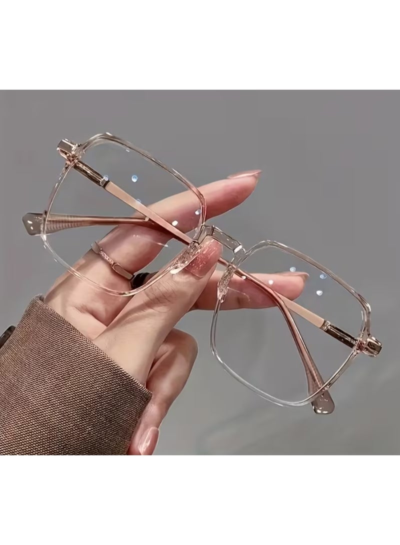 QUALITY 1 Pair of Women's Anti-fatigue Glasses, Suitable for Computer Use, TV Viewing, Gaming, and Mobile Phone Use. Clear Lenses, Eye-protecting Fashionable Eyewear Accessory - Image 1