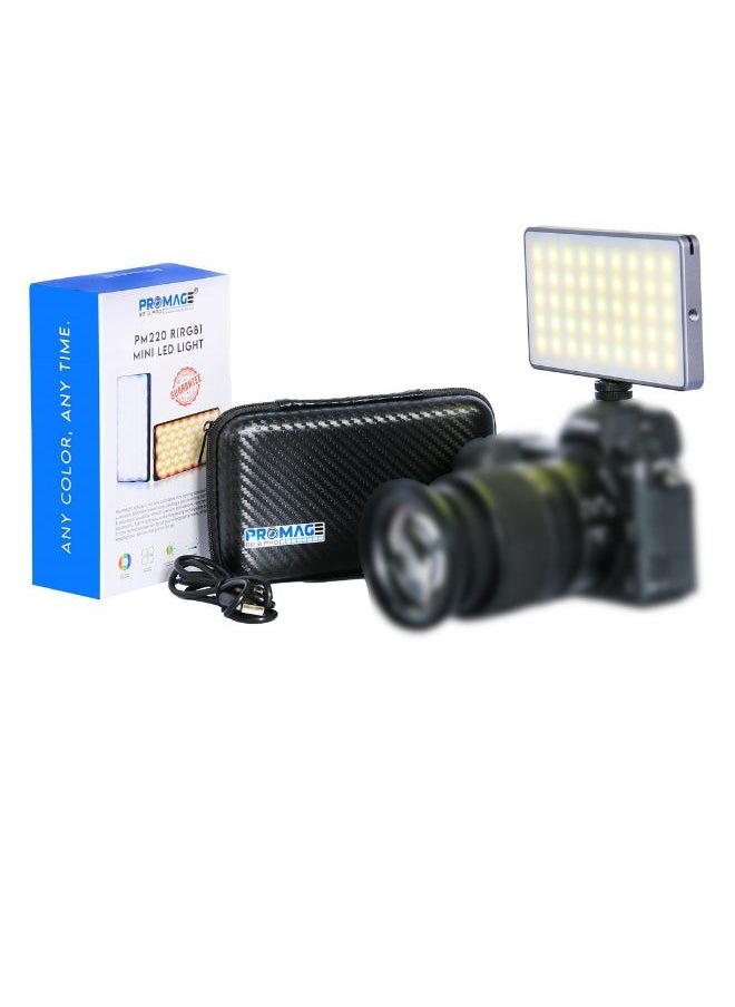 PROMAGE - PROMAGE PM-220R-RGB Professional LED Video Light with 360° Full-Color, 21 Scenarios, Adjustable Color Temperature, High Brightness, 4000mAh Power Bank for Videographers and Photographers - Image 1