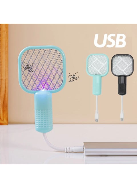 2 Pcs Multifunctional Angle Portable Bug Zapper Electric USB Rechargeable Mosquito Fly Racket