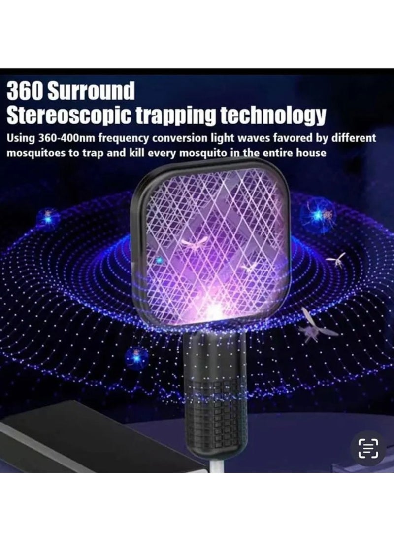 2 Pcs Multifunctional Angle Portable Bug Zapper Electric USB Rechargeable Mosquito Fly Racket