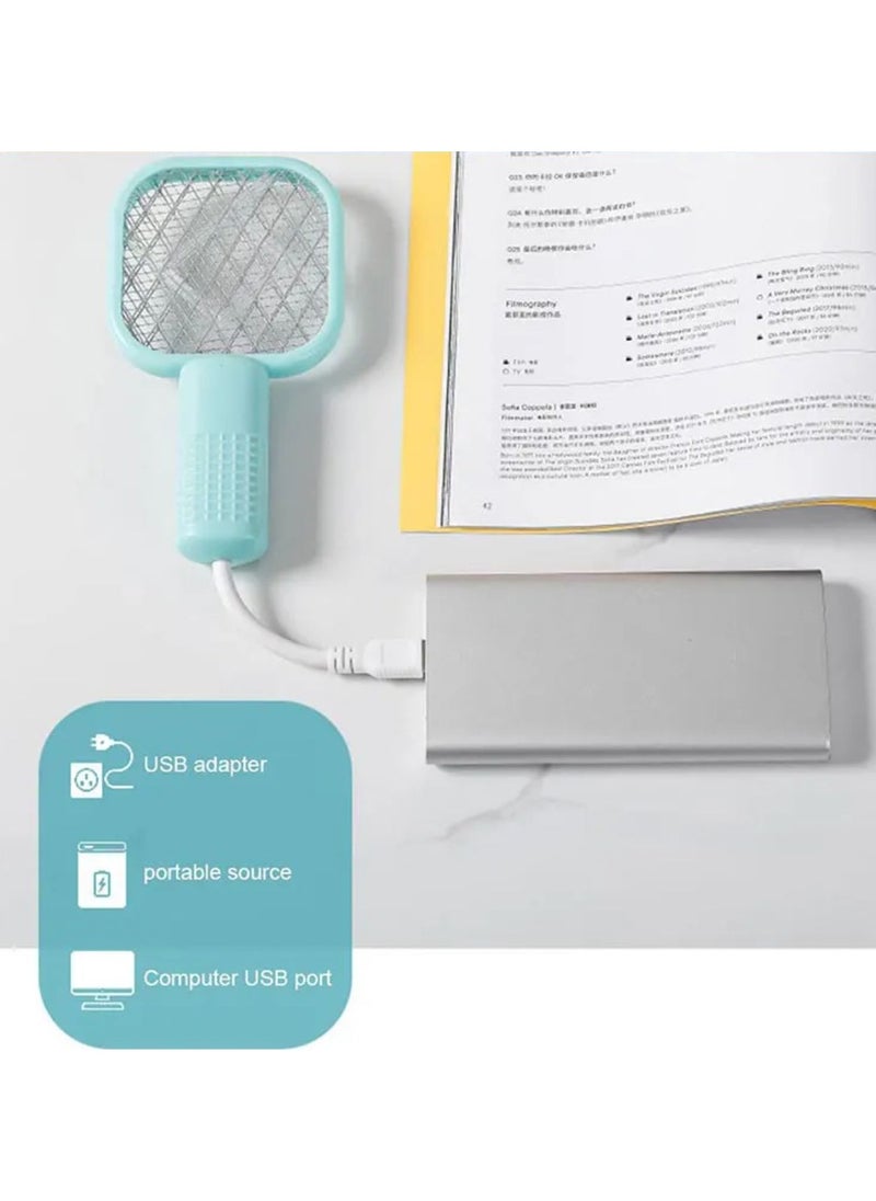 2 Pcs Multifunctional Angle Portable Bug Zapper Electric USB Rechargeable Mosquito Fly Racket