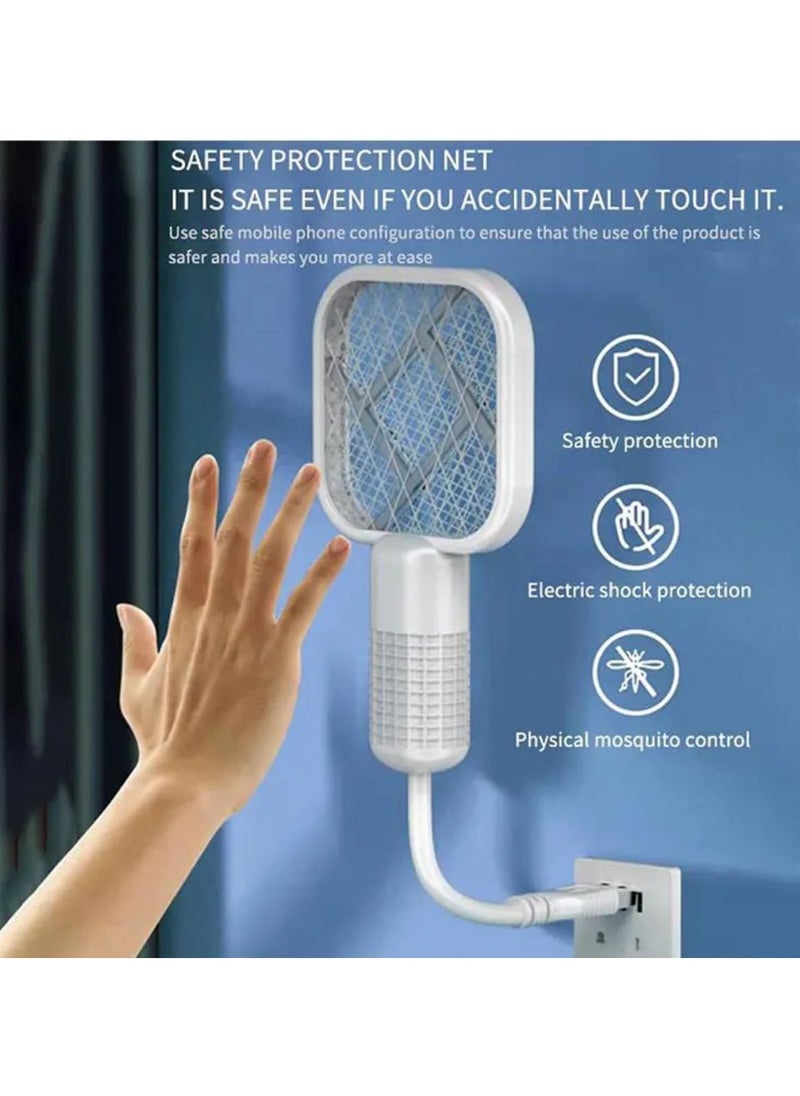 2 Pcs Multifunctional Angle Portable Bug Zapper Electric USB Rechargeable Mosquito Fly Racket