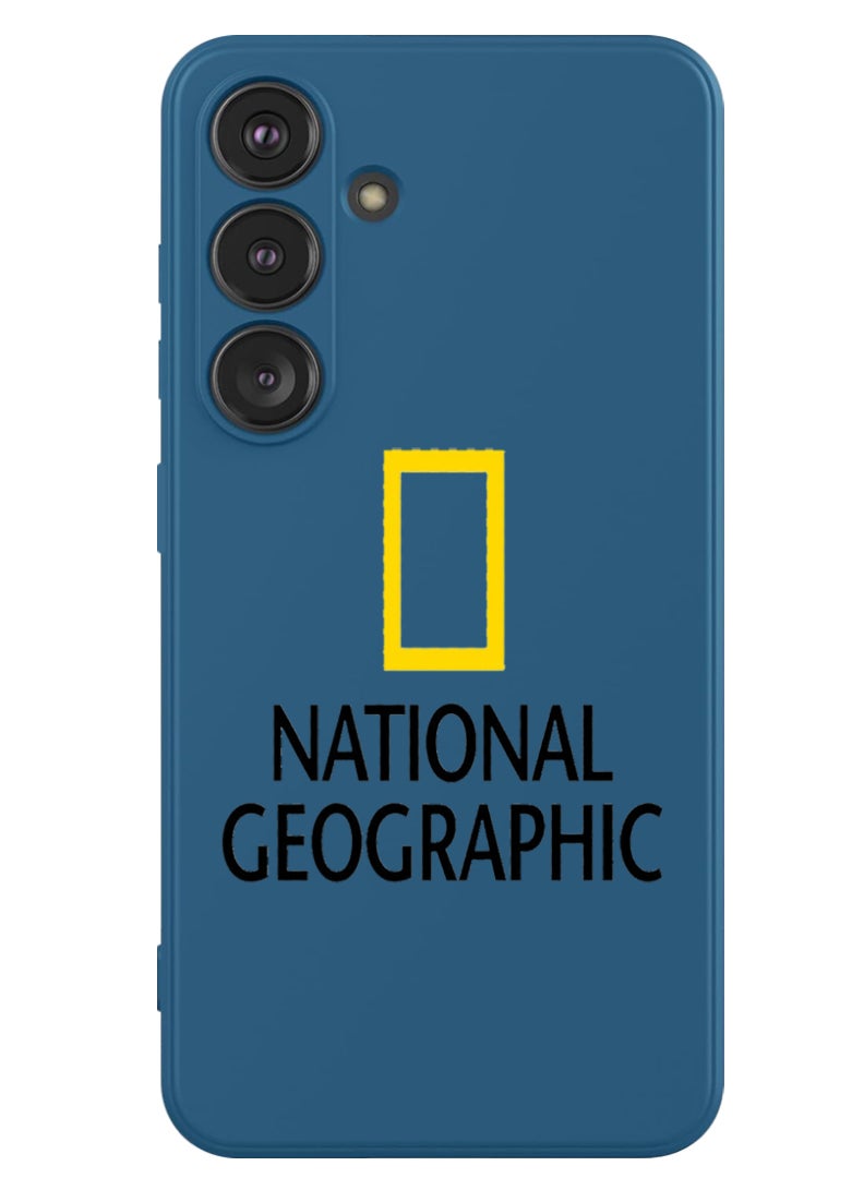 Theodor Protective Slim Fit Case Liquid Silicone Cover with Full Body Protection Anti-Scratch Shockproof Case For Samsung Galaxy S24 Plus (Blue) - National Geography - Image 1