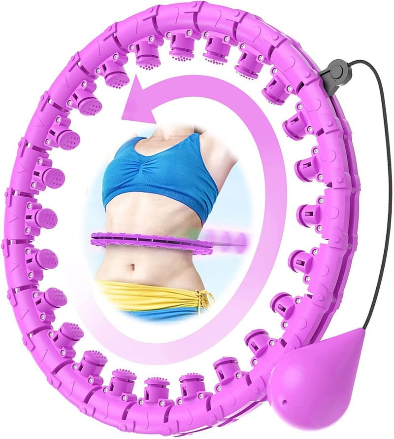 CHEENNY Smart Weighted Hula Ring Hoops, Hula Circle 24 Detachable Fitness Ring with 360 Degree Auto-Spinning Ball Massage, Gymnastics, Adult Fitness for Weight Loss-Multi Color(Design-1) - Image 1