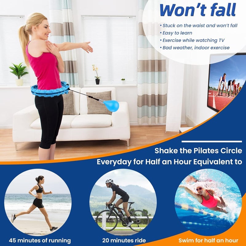 CHEENNY Smart Weighted Hula Ring Hoops, Hula Circle 24 Detachable Fitness Ring with 360 Degree Auto-Spinning Ball Massage, Gymnastics, Adult Fitness for Weight Loss-Multi Color(Design-1) - Image 4