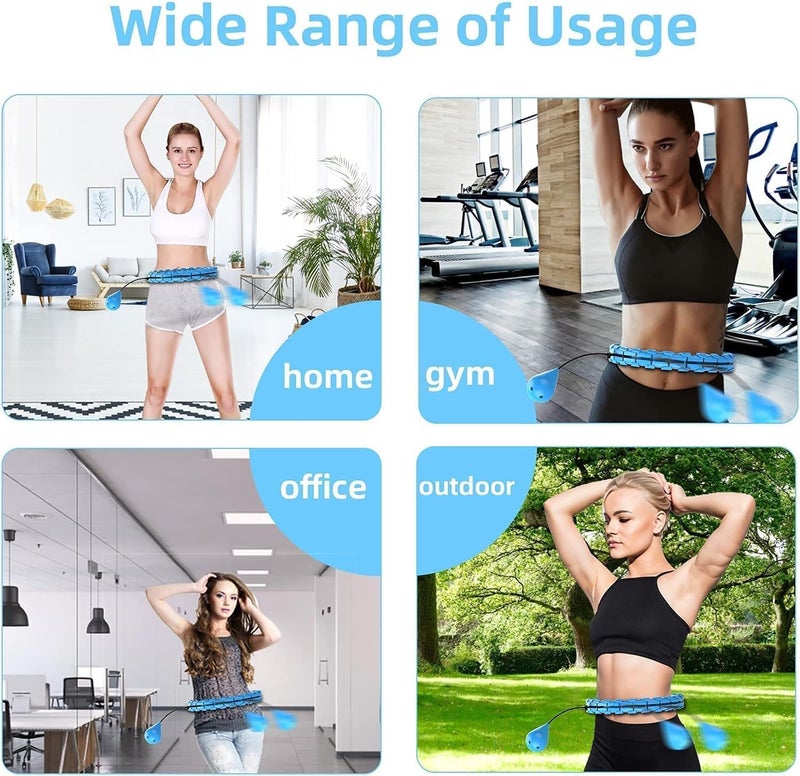 CHEENNY Smart Weighted Hula Ring Hoops, Hula Circle 24 Detachable Fitness Ring with 360 Degree Auto-Spinning Ball Massage, Gymnastics, Adult Fitness for Weight Loss-Multi Color(Design-1) - Image 5