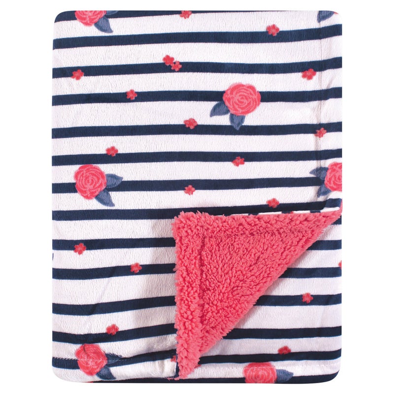 Nariele Mink Blanket with Sherpa Backing Wild Floral