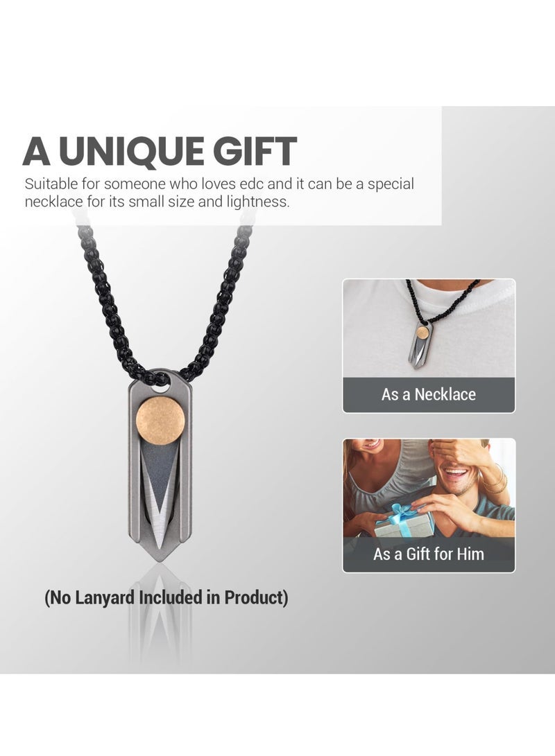 Captaintech Pocket Knife, Small Box Cutter Retractable, Keychain Knife for Men, EDC Utility Knife, Little Titanium Knifes for Everyday Carry, Gifts for Men Dad - Image 5