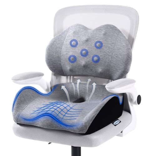 X Large Memory Foam Seat Cushion Lumbar Support Pillow for Sciatica Tailbone Pressure Relief Coccyx Pad for Office Chair CarWheelchairHomeOffice