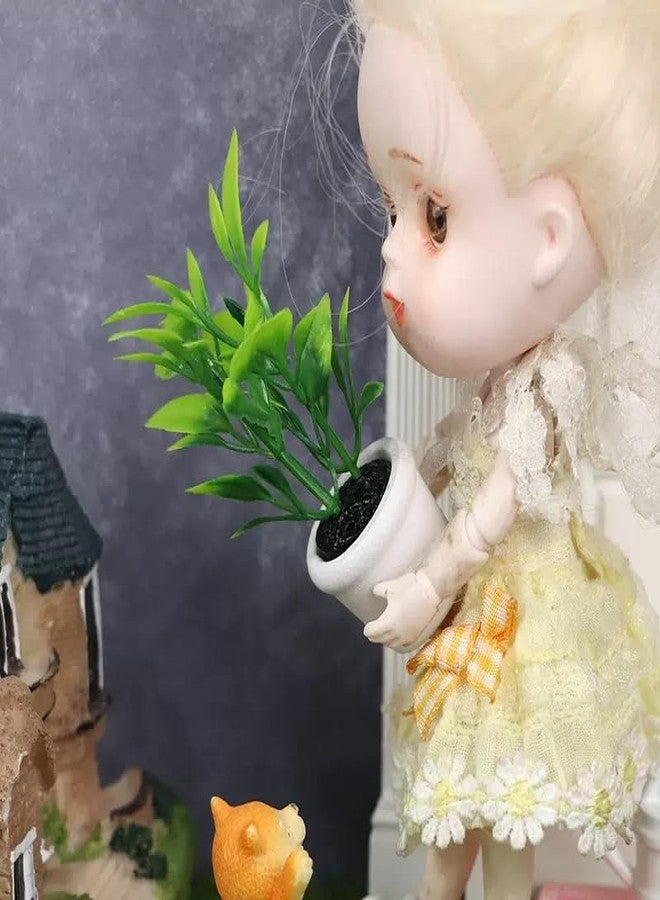 إكسسوارات تزيين بيوت الدمى بنباتات خضراء مصغرة، نباتات صغيرة مزروعة في أصص، زينة نباتية صناعية صغيرة، نباتات معلقة مصغرة في أصص، نموذج زهرة صناعية للزينة - Image 5