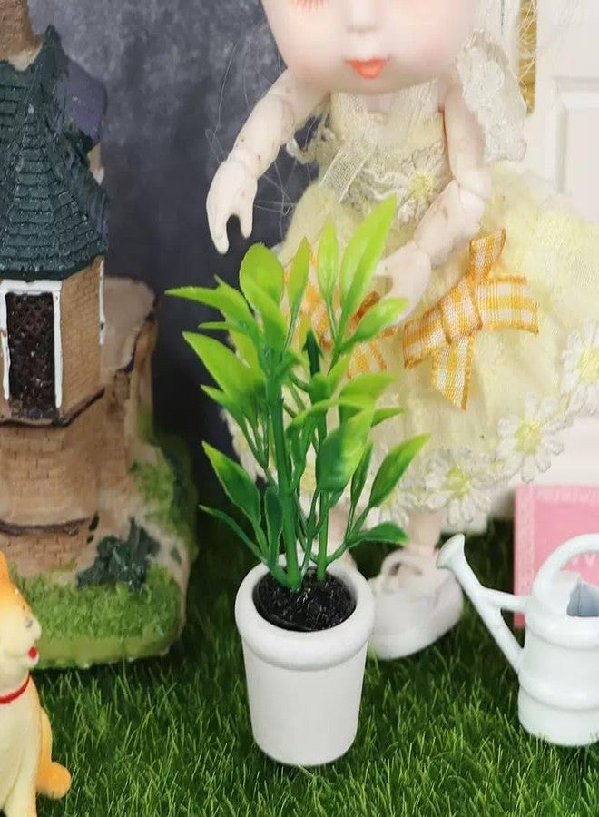 إكسسوارات تزيين بيوت الدمى بنباتات خضراء مصغرة، نباتات صغيرة مزروعة في أصص، زينة نباتية صناعية صغيرة، نباتات معلقة مصغرة في أصص، نموذج زهرة صناعية للزينة - Image 4