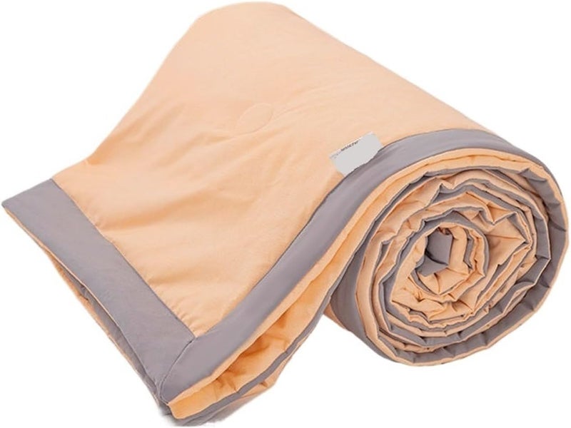 Compatible for Polyester Cotton Summer Quilt Washable Solid Color Lightweight Comforter(Brown,150X200cm) - Image 1
