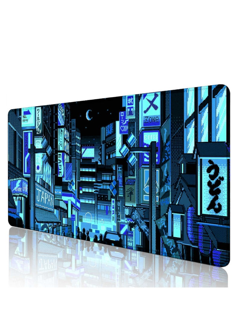 Generic - Japanese Skyline Pixel City Gaming Mouse Pad – Anti Slip Base – Speed Edition | 70 X 30 cm - Image 1