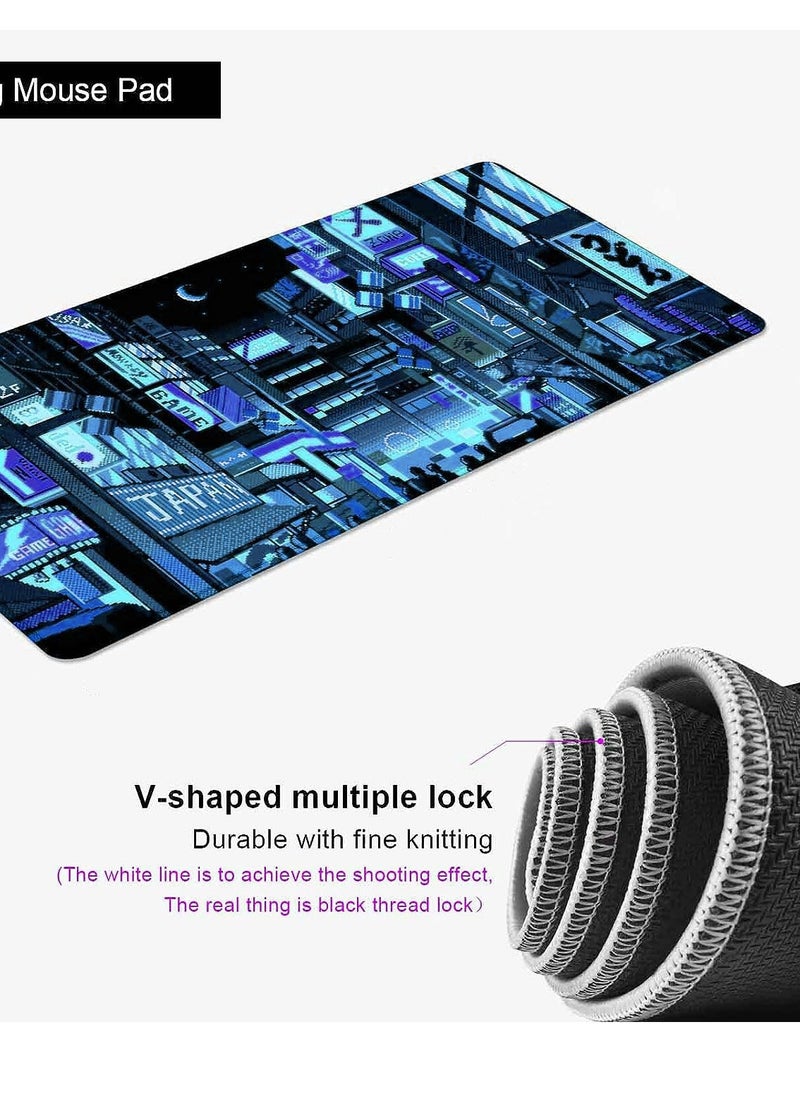 Generic - Japanese Skyline Pixel City Gaming Mouse Pad – Anti Slip Base – Speed Edition | 70 X 30 cm - Image 1