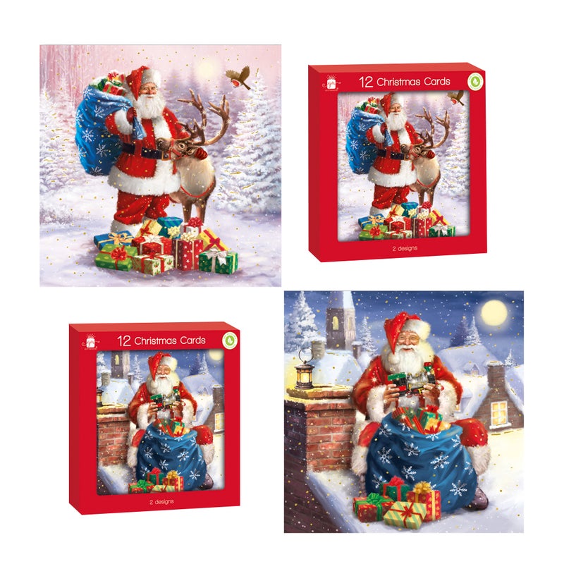 GIFTMAKER Christmas Card Mini Square Cards - 12 pcs - Image 5