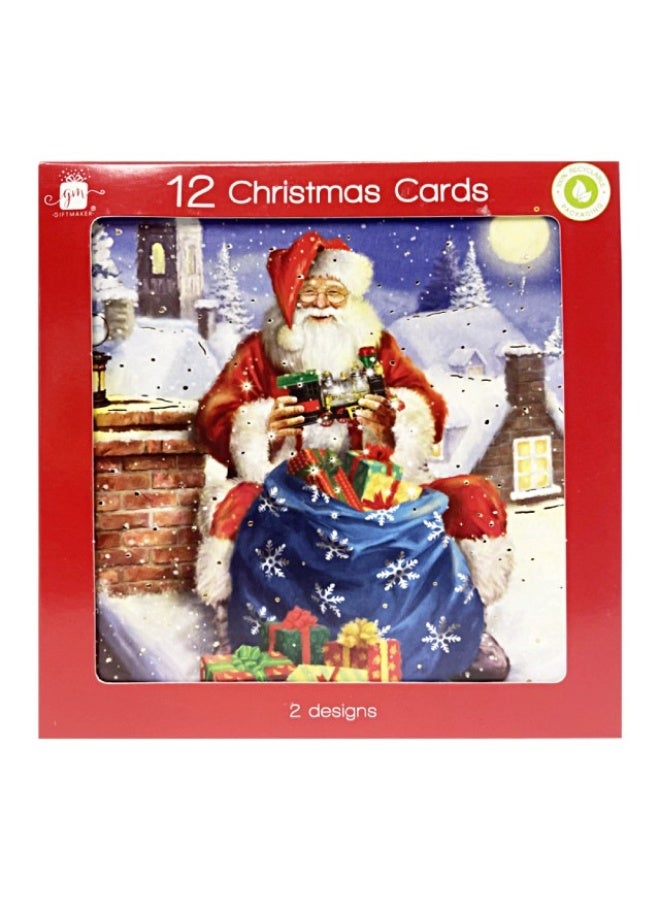 GIFTMAKER Christmas Card Mini Square Cards - 12 pcs - Image 1