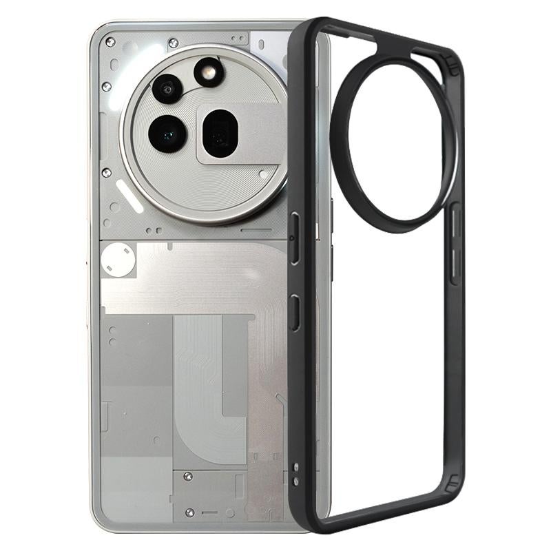 HuHa Case Cover For Nothing Phone 3a Pro Frosted TPU Hybrid Transparent PC Phone Case(Black) - Image 1
