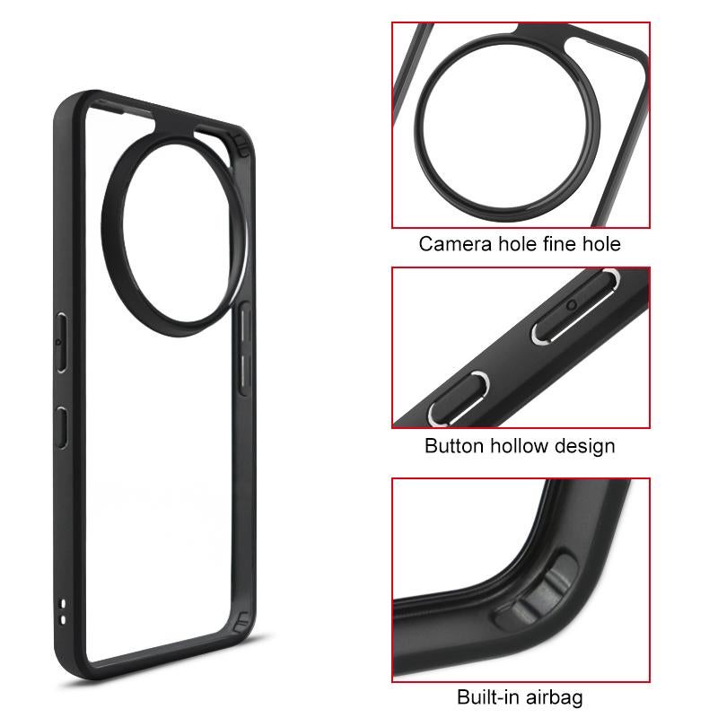 HuHa Case Cover For Nothing Phone 3a Pro Frosted TPU Hybrid Transparent PC Phone Case(Black) - Image 3
