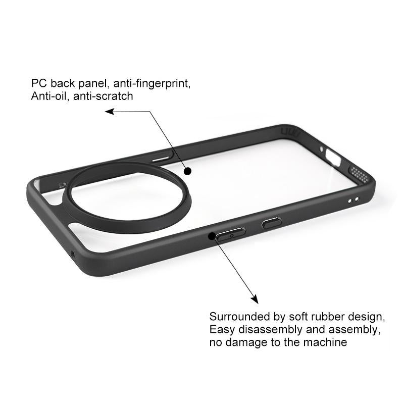 HuHa Case Cover For Nothing Phone 3a Pro Frosted TPU Hybrid Transparent PC Phone Case(Black) - Image 4