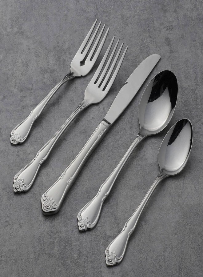 Oneida B552004C True Rose Everyday Flatware Dinner Spoons, Set Of 4, 6.75" L x 1.6" W - Image 3