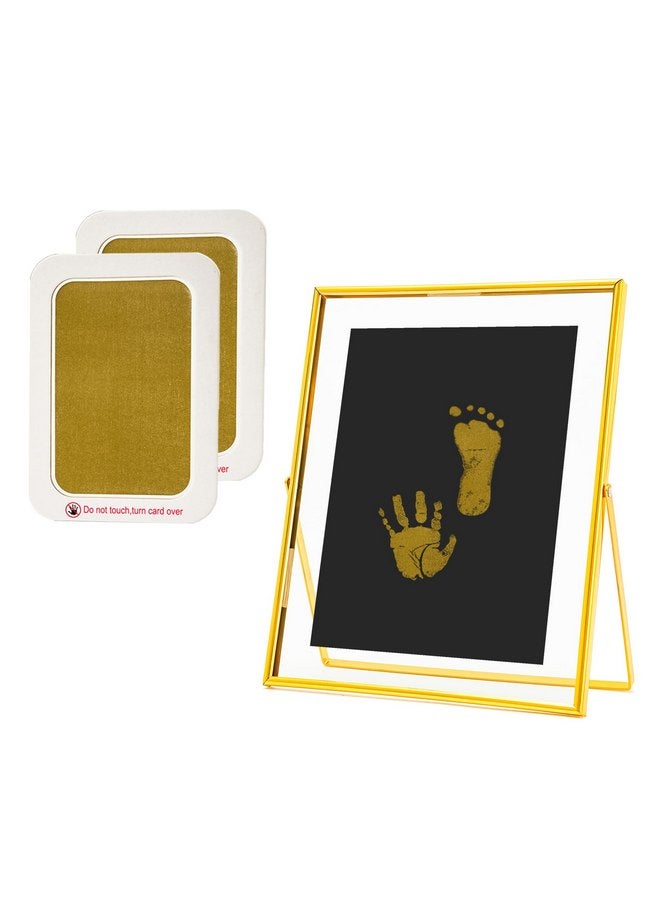 Calculs Calculs Baby Keepsake Frames with Ink Pad for Baby's First Year - Memory Makers Baby Shower Gold Floating Picture Frame Gift For Print Hand & Footprint Table Décor - Image 1
