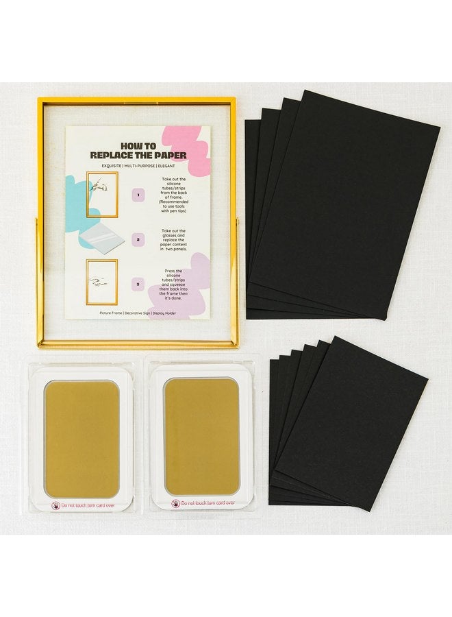 Calculs Calculs Baby Keepsake Frames with Ink Pad for Baby's First Year - Memory Makers Baby Shower Gold Floating Picture Frame Gift For Print Hand & Footprint Table Décor - Image 2