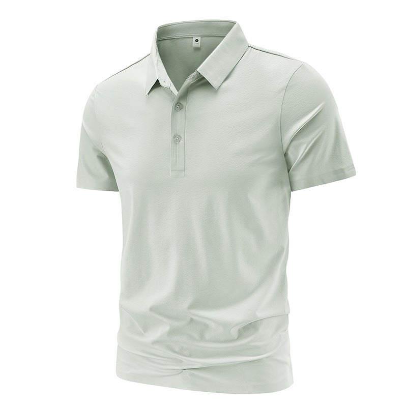 Men's Seamless Bonded Nylon Ice Silk Short Sleeve Polo Shirt - Image 2