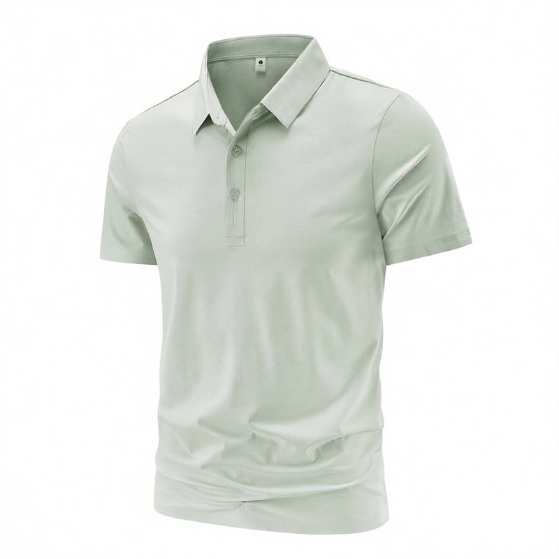 Men's Seamless Bonded Nylon Ice Silk Short Sleeve Polo Shirt - Image 1