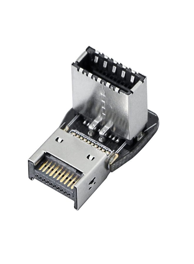 CERRXIAN 90 Degree USB Type E Adapter, Up Angle USB 3.2 Type E Male to Female Front Panel Internal Connector Adapter High Speed 10Gbps for USB C Header Motherboard(Up/A) - Image 1