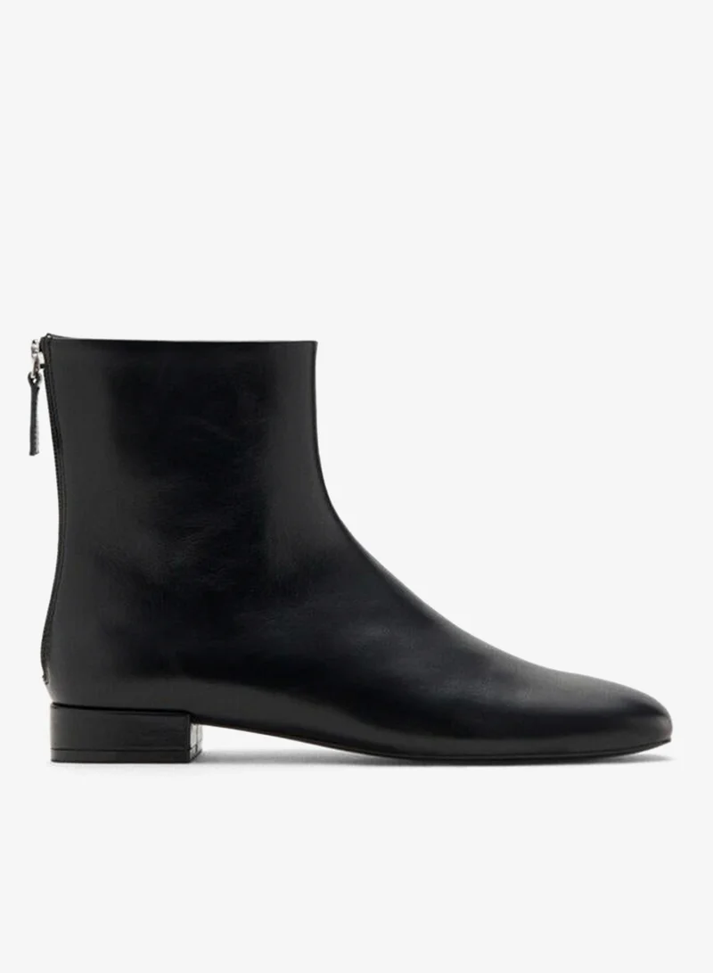 MANGO Zipped leather ankle boots