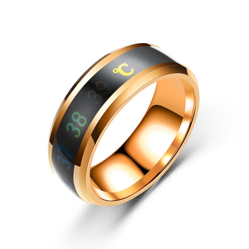 Smart Temperature Sensing Couple Ring – Stainless Steel Drop-Shaped Design - Image 5