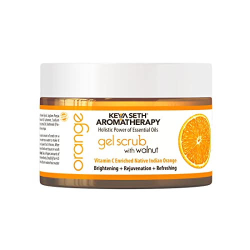 KEYA SETH AROMATHERAPY, DEVICE OF DROP KEYA SETH AROMATHERAPY Orange Gel Scrub, Vitamin C Enriched, Walnut Shell, Natural Exfoliation, Removes Dead Cells, Brightening, Refreshing- 160gm - Image 1