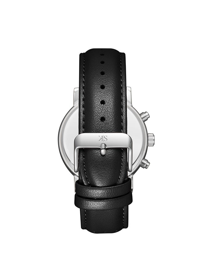 KENNETH SCOTT Men's Leather  Analog Watch K24119-SLBB - 44 mm  - Image 2
