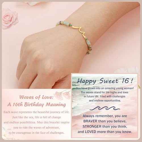 Sereney Sweet 16 Gifts for Girls as Handmade Wave Bracelet 16th Birthday Gifts for Girls, 16 Year Old Girl Gifts as Sixteen 16 Year Old Girl Birthday Gift Ideas for Teen Teenage Daughter Friends Niece - Image 4