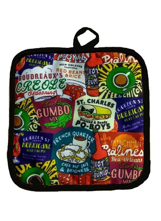 Artisan Owl New Orleans Iconic Food Logos Design Souvenir Pot Holder  - Image 1